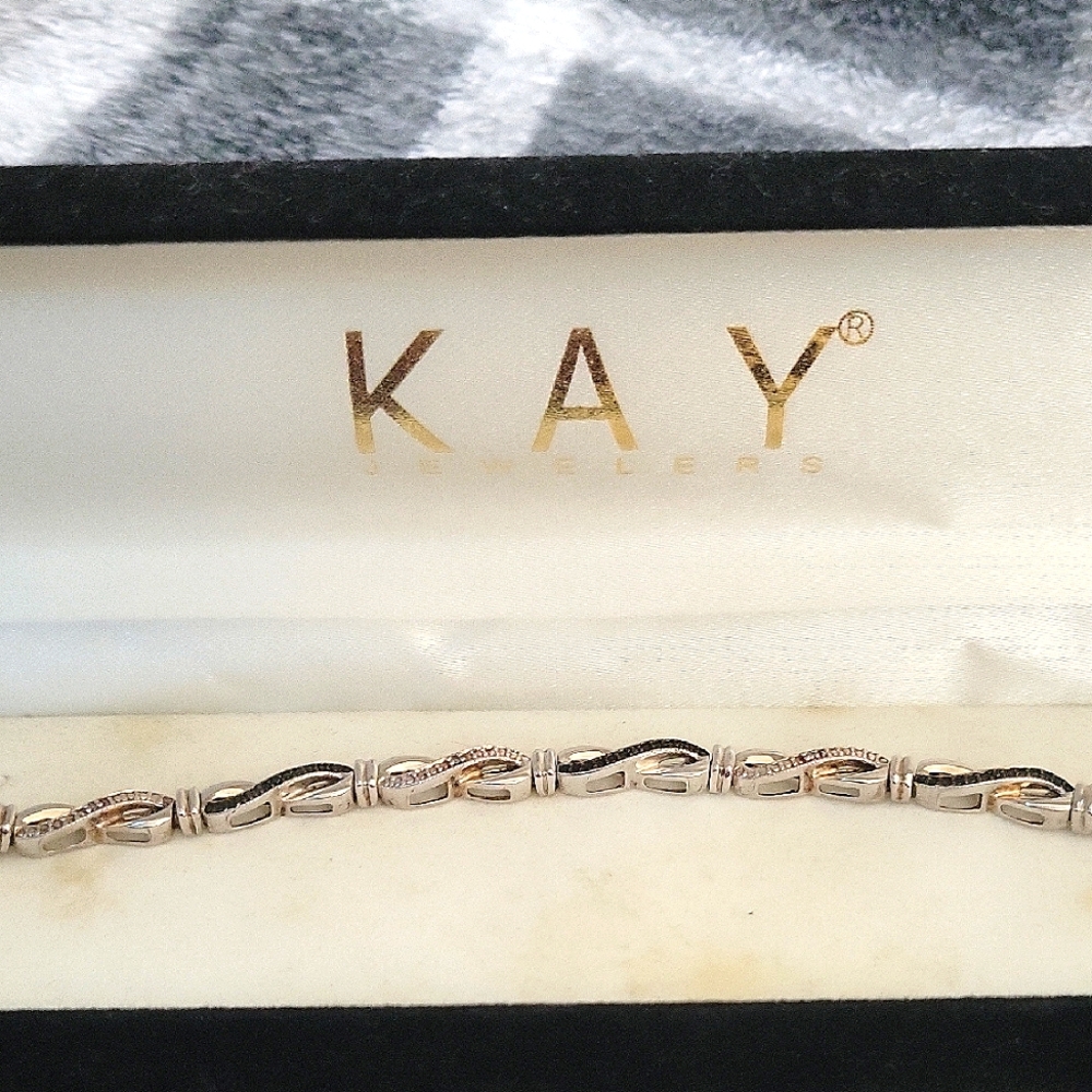 Kay Jewelers Silver and Black Bracelet
